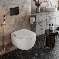 Унитаз подвесной Roxen Egg в комплекте с инсталляцией StounFix Dual Fresh 6 в 1 964195 (кнопка: черный матовый) - Изображение №11 — Chaika Market