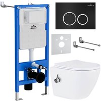 Унитаз подвесной Roxen Antares Bidet в комплекте с инсталляцией StounFix Dual Fresh 6 в 1 906342 (кнопка: черный матовый) - Изображение №1 — Chaika Market