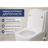 Унитаз напольный Lauter W09 P-TRAP с жестким сиденьем и микролифтом 21900002 (горизонтальный выпуск) - Изображение №4 — Chaika Market