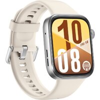 Умные часы Huawei Watch FIT 4 (серебристый, с бежевым силиконовым ремешком, международная версия) - Изображение №5 — Chaika Market