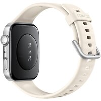 Умные часы Huawei Watch FIT 4 (серебристый, с бежевым силиконовым ремешком, международная версия) - Изображение №2 — Chaika Market