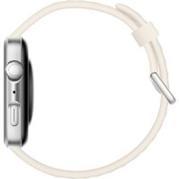 Умные часы Huawei Watch FIT 4 (серебристый, с бежевым силиконовым ремешком, международная версия) - Изображение №4 — Chaika Market