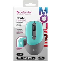 Мышь Defender Feam MM-296 (серый/мятный) - Изображение №7 — Chaika Market