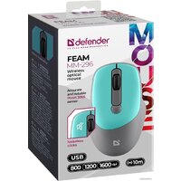 Мышь Defender Feam MM-296 (серый/мятный) - Изображение №6 — Chaika Market