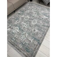 Ковер для жилой комнаты Radjab Carpet Афина Прямоугольник 9010A 12832RK (3x5, Grey/Green) - Изображение №4 — Chaika Market