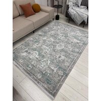 Ковер для жилой комнаты Radjab Carpet Афина Прямоугольник 9010A 12832RK (3x5, Grey/Green) - Изображение №2 — Chaika Market