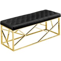 Банкетка Stool Group Арт деко (вельвет черный/золото) - Изображение №3 — Chaika Market