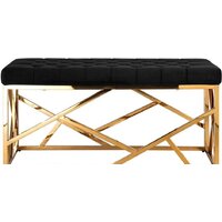 Банкетка Stool Group Арт деко (вельвет черный/золото) - Изображение №2 — Chaika Market
