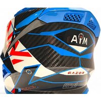 Мотошлем AIM RH855 Carbon Razor RH855R-DBR-S (S, синий/красный) - Изображение №11 — Chaika Market