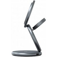 Беспроводное зарядное Magssory Signature Disc Pro для Apple 3 в 1 WCH073 (темно-серый) - Изображение №4 — Chaika Market