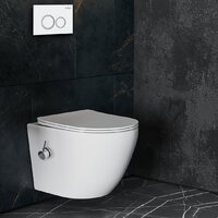 Унитаз подвесной Roxen Antares Bidet в комплекте с инсталляцией StounFix Dual Fresh 6 в 1 902672 (кнопка: белый глянец) - Изображение №12 — Chaika Market