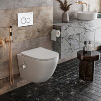 Унитаз подвесной Roxen Antares Bidet в комплекте с инсталляцией StounFix Dual Fresh 6 в 1 902672 (кнопка: белый глянец) - Изображение №11 — Chaika Market