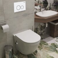 Унитаз подвесной Roxen Antares Bidet в комплекте с инсталляцией StounFix Dual Fresh 6 в 1 902672 (кнопка: белый глянец) - Изображение №10 — Chaika Market