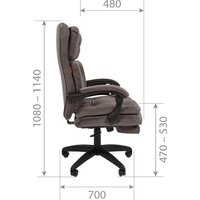 Офисное кресло CHAIRMAN 442 (ткань, Т-14 коричневый) - Изображение №8 — Chaika Market