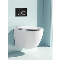 Унитаз подвесной Roxen Antares One Rimless 6 в 1 StounFix Dual Fresh 543169 (кнопка: черный матовый) - Изображение №9 — Chaika Market