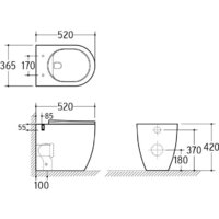 Унитаз подвесной Roxen Antares One Rimless 6 в 1 StounFix Dual Fresh 543169 (кнопка: черный матовый) - Изображение №19 — Chaika Market
