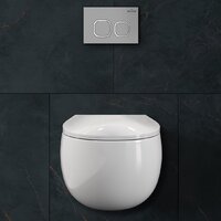 Унитаз подвесной Roxen Egg в комплекте с инсталляцией StounFix Dual Fresh 6 в 1 964123 (кнопка: хром матовый) - Изображение №9 — Chaika Market