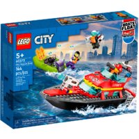 Конструктор LEGO City 60373 Пожарная спасательная лодка — Chaika Market