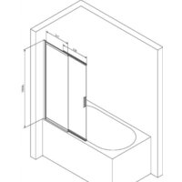 Стеклянная шторка для ванны AM.PM Like W80S-100PS-150MT - Изображение №2 — Chaika Market