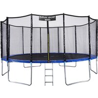 Батут Atlas Sport 490 см - 16ft Basic (с лестницей, внешняя сетка, синий) - Изображение №1 — Chaika Market