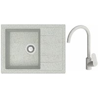 Кухонная мойка Berge BR-5850 + смеситель AM.PM Like F8007133 (серый) — Chaika Market