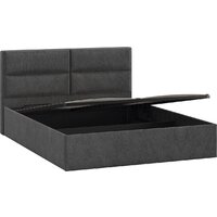 Кровать Трия Глосс универсальная с ПМ тип 1 140x200 (микровелюр Wellmart Graphite) - Изображение №3 — Chaika Market