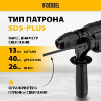 Перфоратор Denzel BLRH-IB-26-0 (без АКБ) - Изображение №4 — Chaika Market