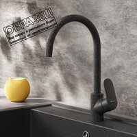 Кухонная мойка Berge BR-5850 + смеситель AM.PM Like F8007122 (черный) - Изображение №5 — Chaika Market