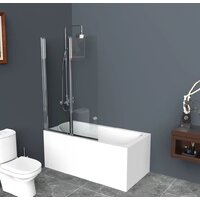 Стеклянная шторка для ванны BelBagno UNO-V-2-120/150-C-Cr — Chaika Market