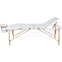 Массажный стол Atlas Sport 70 см складной 3-с деревянный (белый) - Изображение №2 — Chaika Market