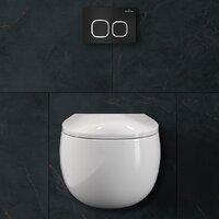 Унитаз подвесной Roxen Egg в комплекте с инсталляцией StounFix Dual Fresh 6 в 1 964079 (кнопка: черный матовый) - Изображение №10 — Chaika Market