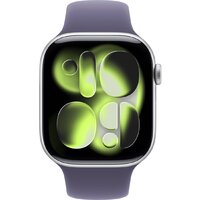 Умные часы Apple Watch Series 11 46 мм (алюминиевый корпус, серебристый/фиолетовый туман, спортивный силиконовый ремешок M/L) - Изображение №2 — Chaika Market