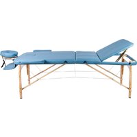 Массажный стол Atlas Sport 70 см складной 3-с деревянный (светло-голубой) - Изображение №3 — Chaika Market