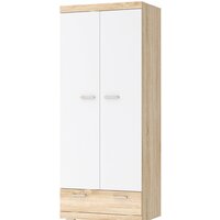 Шкаф распашной Памир Соната ШС-900 (дуб сонома/белый глянец) — Chaika Market