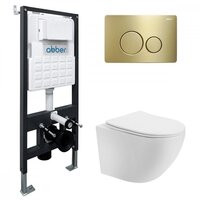 Унитаз подвесной Abber Bequem AC1100T-AC0105-AC0121MMG (с кнопкой смыва) — Chaika Market