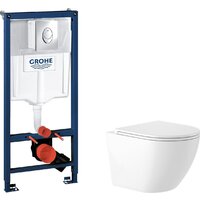 Унитаз подвесной Saniteco KW-9003W Rimles + GROHE Rapid SL 38721001 — Chaika Market