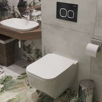 Унитаз подвесной Roxen Boro One Rimless 6 в 1 StounFix Dual Fresh 545698 (кнопка: черный матовый) - Изображение №11 — Chaika Market