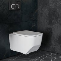 Унитаз подвесной Roxen Boro One Rimless 6 в 1 StounFix Dual Fresh 545698 (кнопка: черный матовый) - Изображение №9 — Chaika Market