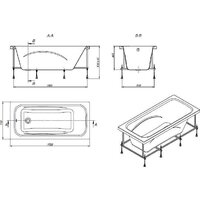 Ванна Roca Line 170x70 ZRU9302924 + ZRU9302925 - Изображение №6 — Chaika Market