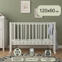 Классическая детская кроватка СКВ-Компани 3190111 с матрасом Mio Tesoro NewBorn (белый) - Изображение №7 — Chaika Market