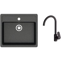 Кухонная мойка Berge BR-5750 + Like F8007122 (черный) — Chaika Market