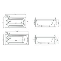 Ванна Polimat CLASSIC 160x70 с ножками - Изображение №2 — Chaika Market