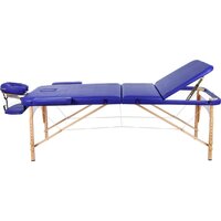 Массажный стол Atlas Sport 70 см складной 3-с деревянный (синий) - Изображение №3 — Chaika Market