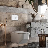 Унитаз подвесной Roxen Boro в комплекте с инсталляцией StounFix Dual Fresh 6 в 1 540025 (кнопка: белый глянец) - Изображение №10 — Chaika Market