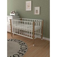 Классическая детская кроватка СКВ-Компани 3190111-6 с матрасом Plitex Юниор-премиум (белый бук) - Изображение №2 — Chaika Market