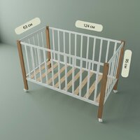 Классическая детская кроватка СКВ-Компани 3190111-6 с матрасом Plitex Юниор-премиум (белый бук) - Изображение №10 — Chaika Market