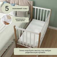 Классическая детская кроватка СКВ-Компани 3190111-6 с матрасом Plitex Юниор-премиум (белый бук) - Изображение №6 — Chaika Market