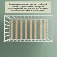 Классическая детская кроватка СКВ-Компани 3190111-6 с матрасом Plitex Юниор-премиум (белый бук) - Изображение №7 — Chaika Market