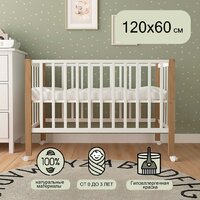 Классическая детская кроватка СКВ-Компани 3190111-6 с матрасом Plitex Юниор-премиум (белый бук) - Изображение №8 — Chaika Market