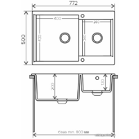Кухонная мойка Polygran Brig-772 (песочный 302) - Изображение №2 — Chaika Market